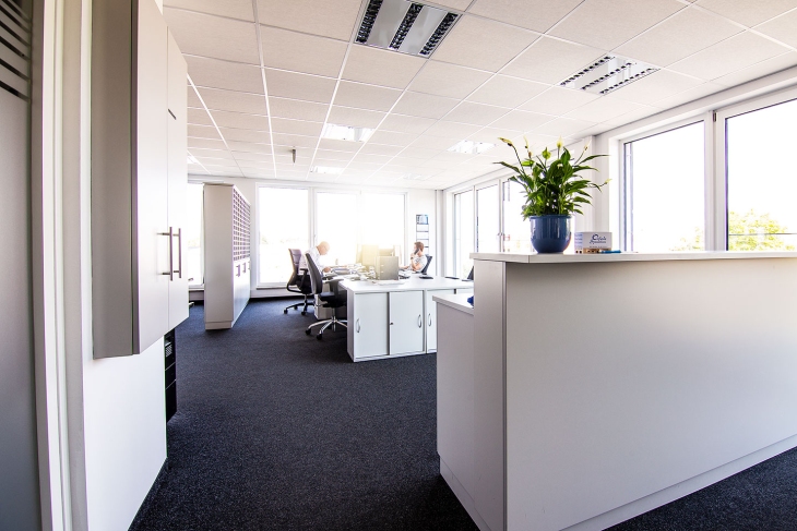 Empfangsbereich in unserem neuen Office Empfangsbereich